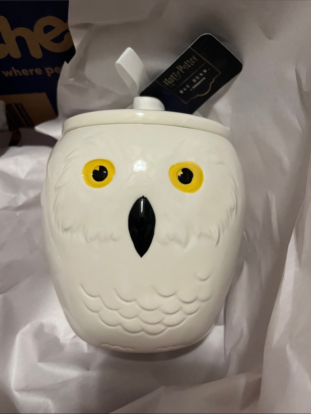 Rae Dunn Harry Potter Snowy Owl Hedwig Ceramic Jar